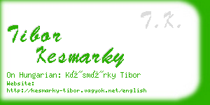 tibor kesmarky business card